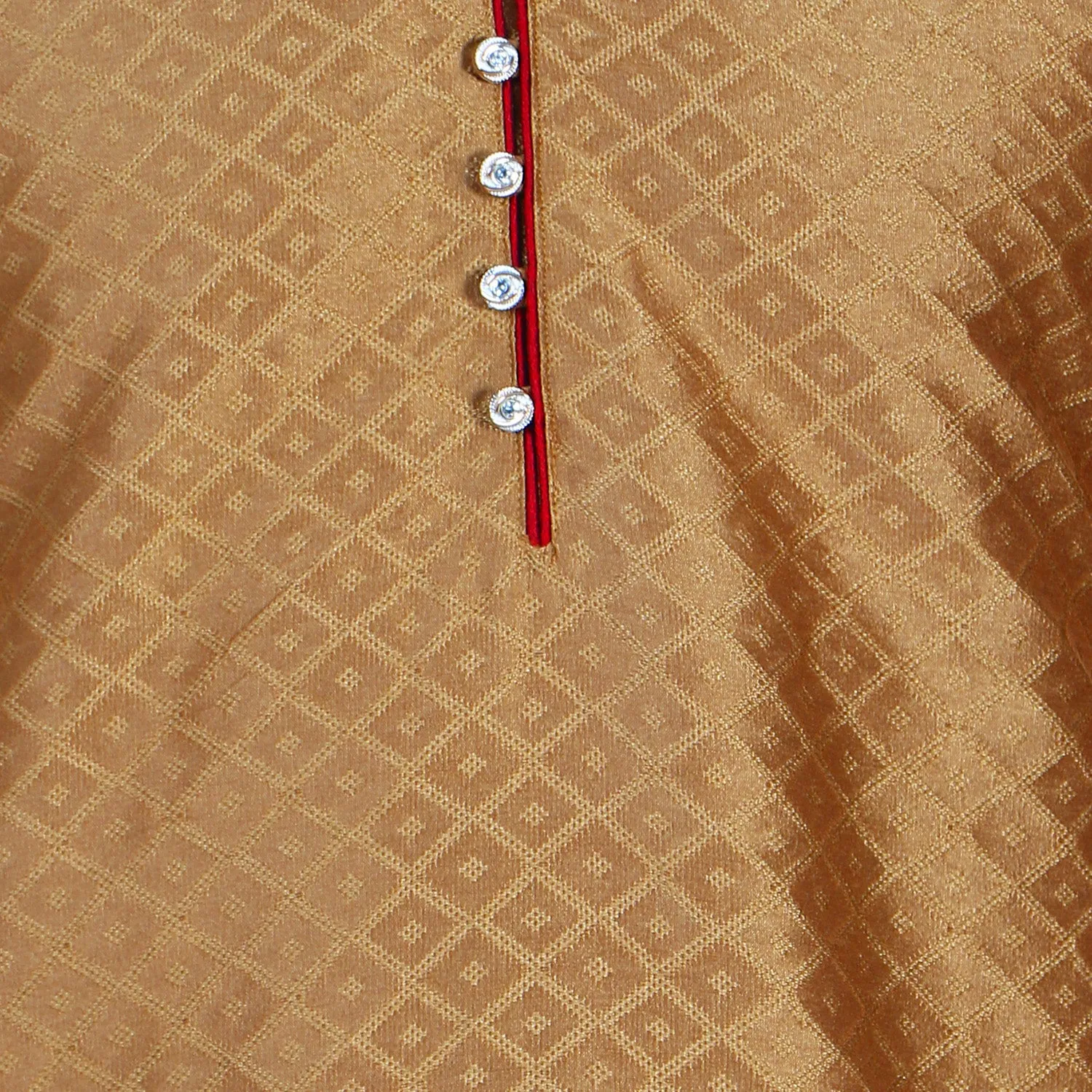 Men's Indian Art Silk Kurta Pajama Wedding Party Festive Season Dress Set Brown