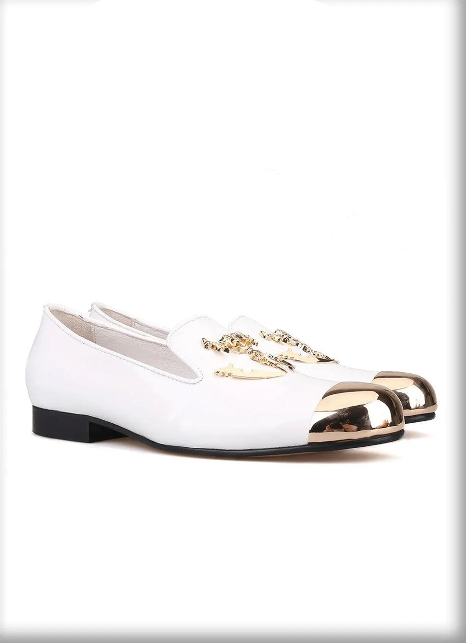 Metal Skull Buckle Men Loafers - Men Shoes