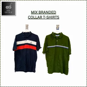 MIX BRANDED COLLAR T-SHIRTS - 40 PCS