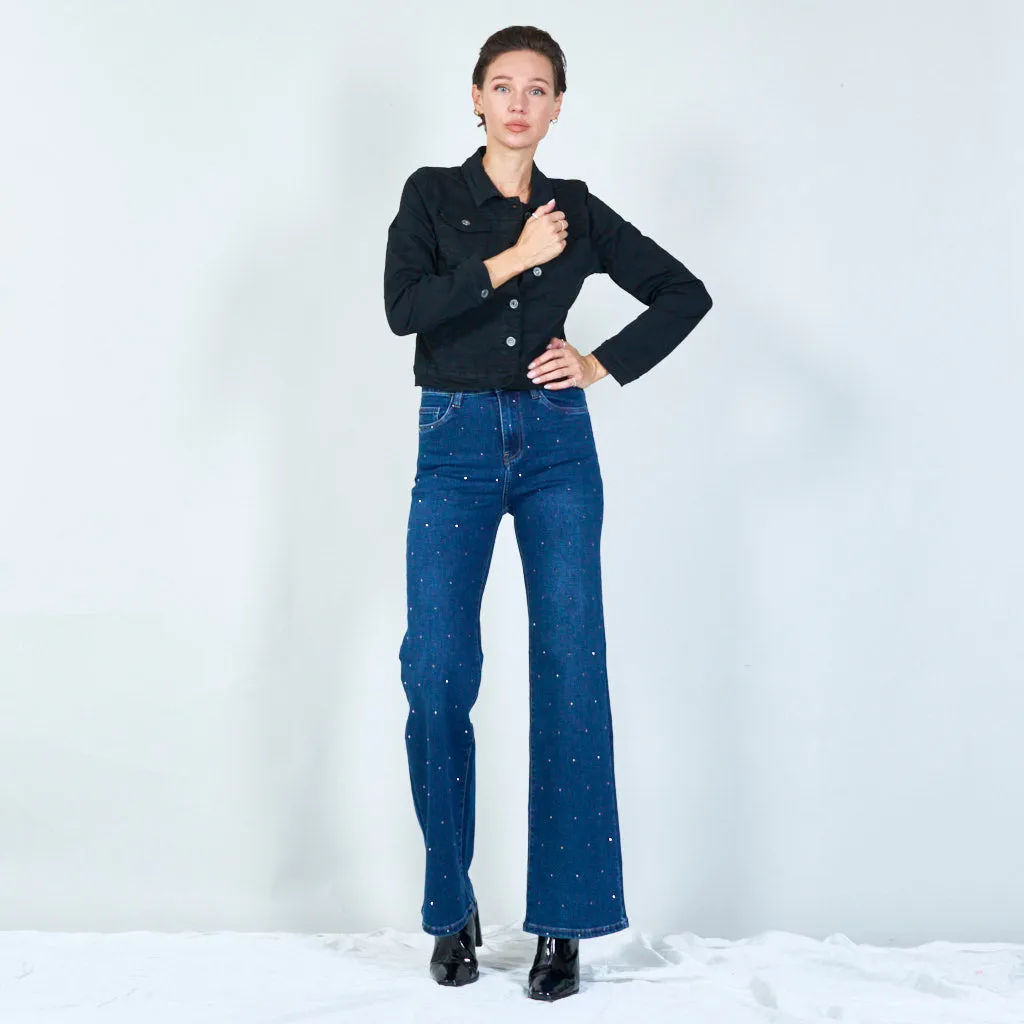 Modern fit cropped denim jacket wholesale