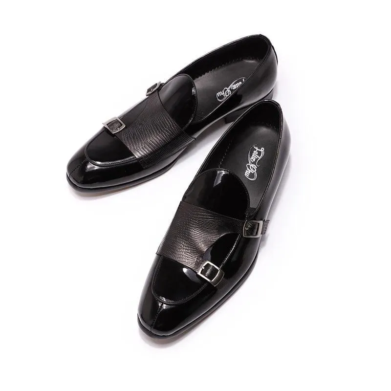 Patent Leather Monk Strap Men Loafers - Men Shoes