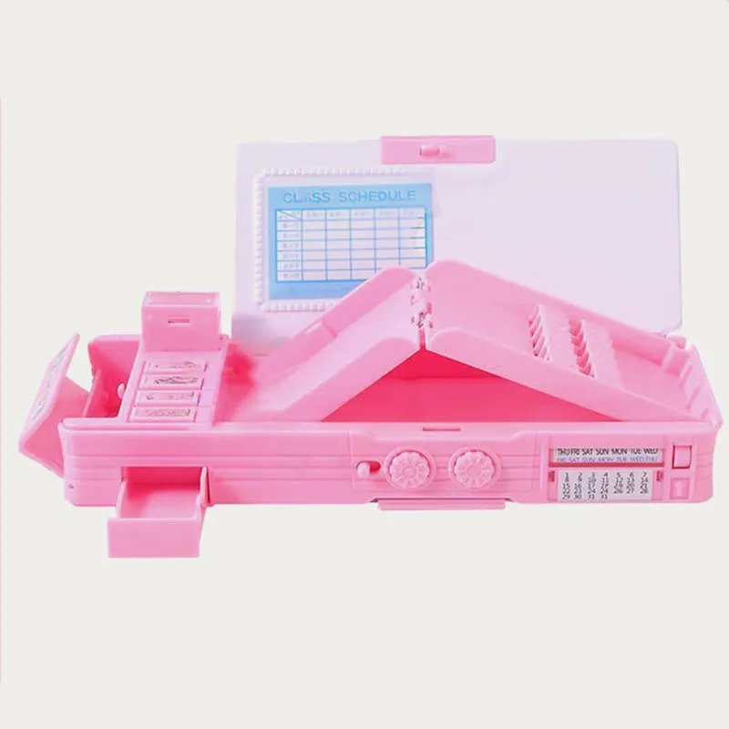Pencil Case For Kids Plastic Coded Lock Cartoon Design Case