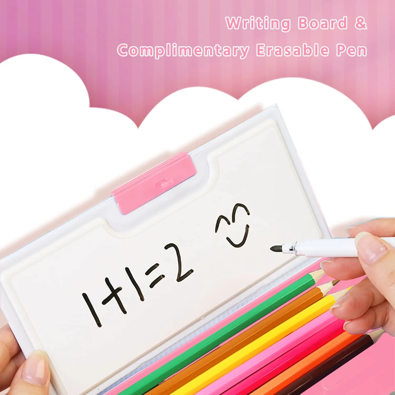 Pencil Case For Kids Plastic Coded Lock Cartoon Design Case