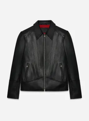Phix X Rolling Stones Black Leather Panel Jacket