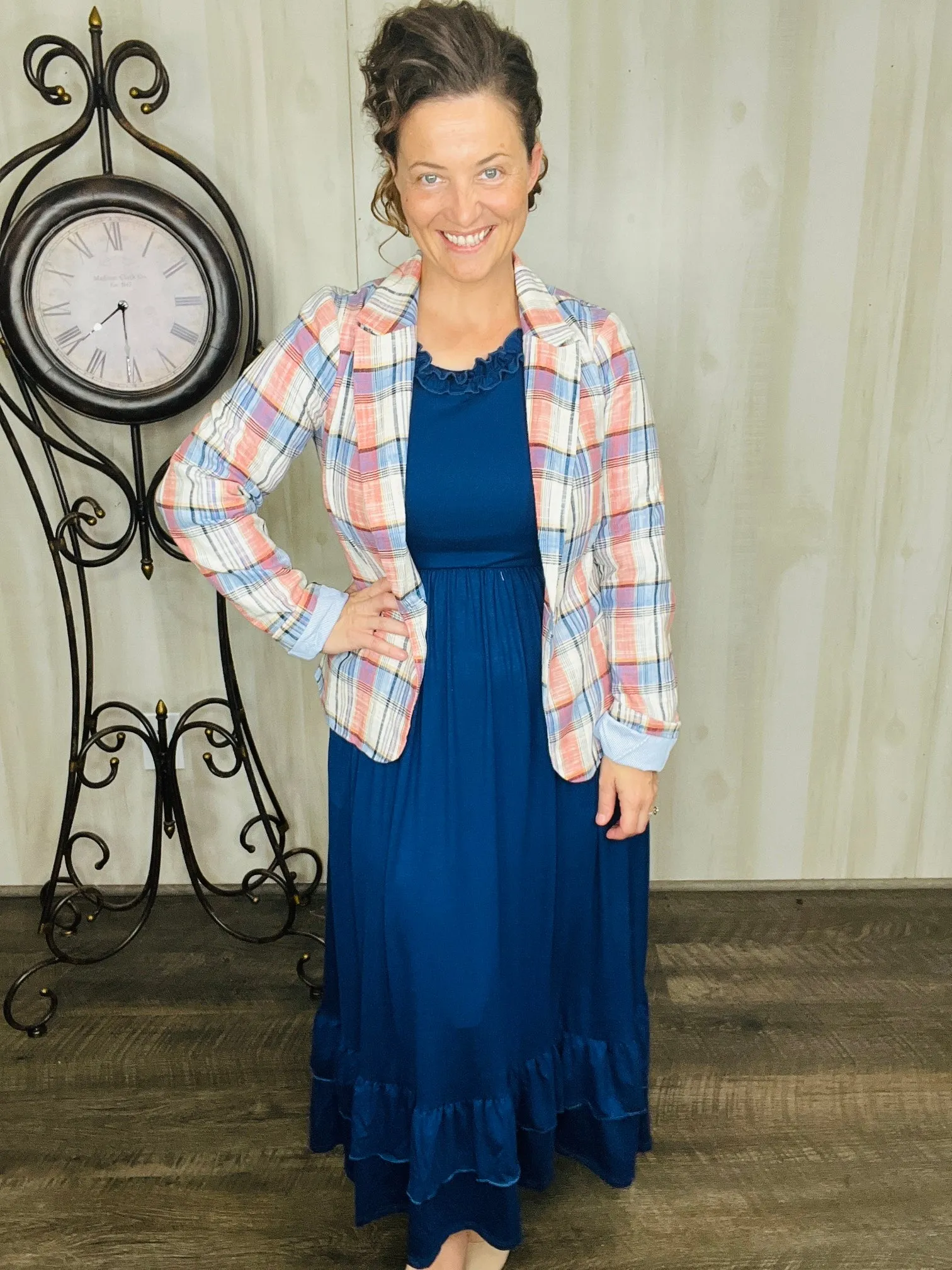Plaid in Blue Blazer