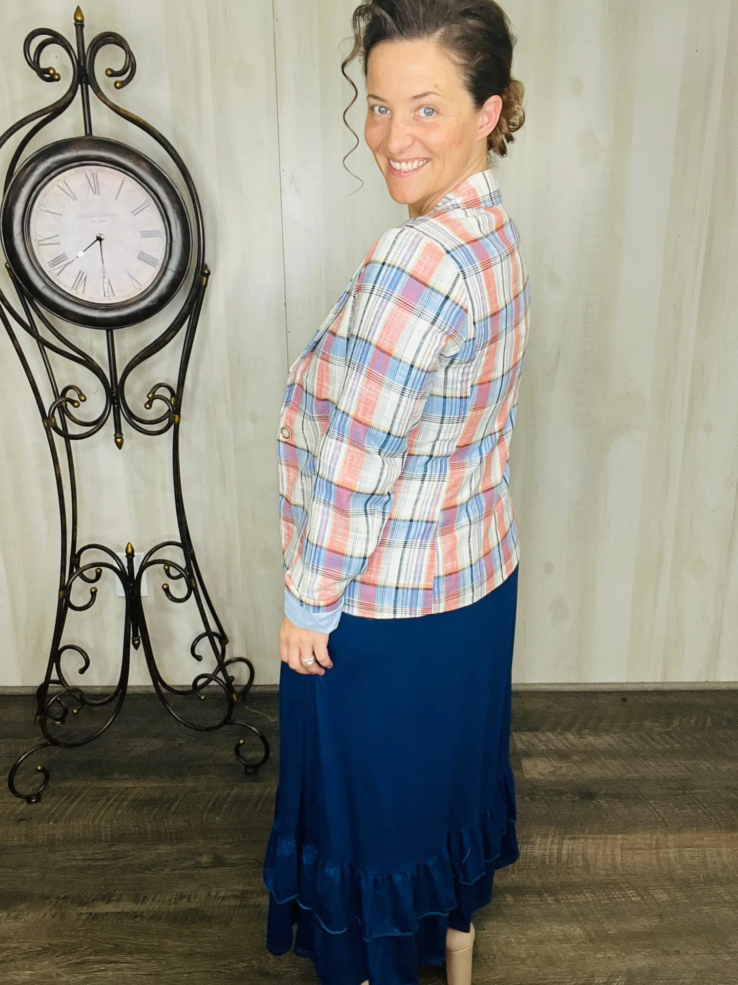 Plaid in Blue Blazer