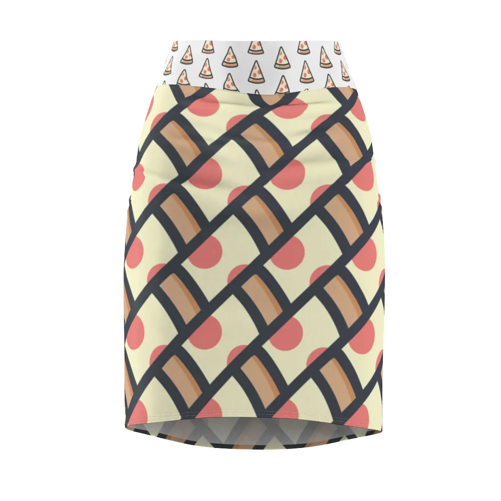 "I Wanna Pizza That" All-Over Pizza Pencil Skirt