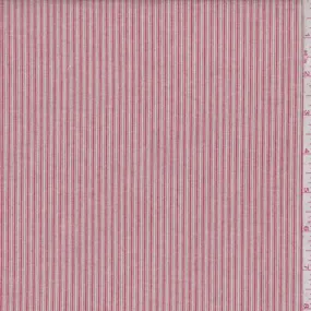 Red/Blush Pinstripe Cotton Shirting Fabric