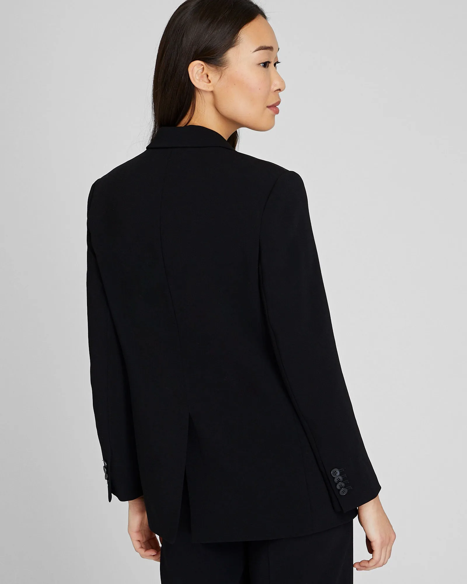 Relaxed Single Breasted Crepe Blazer