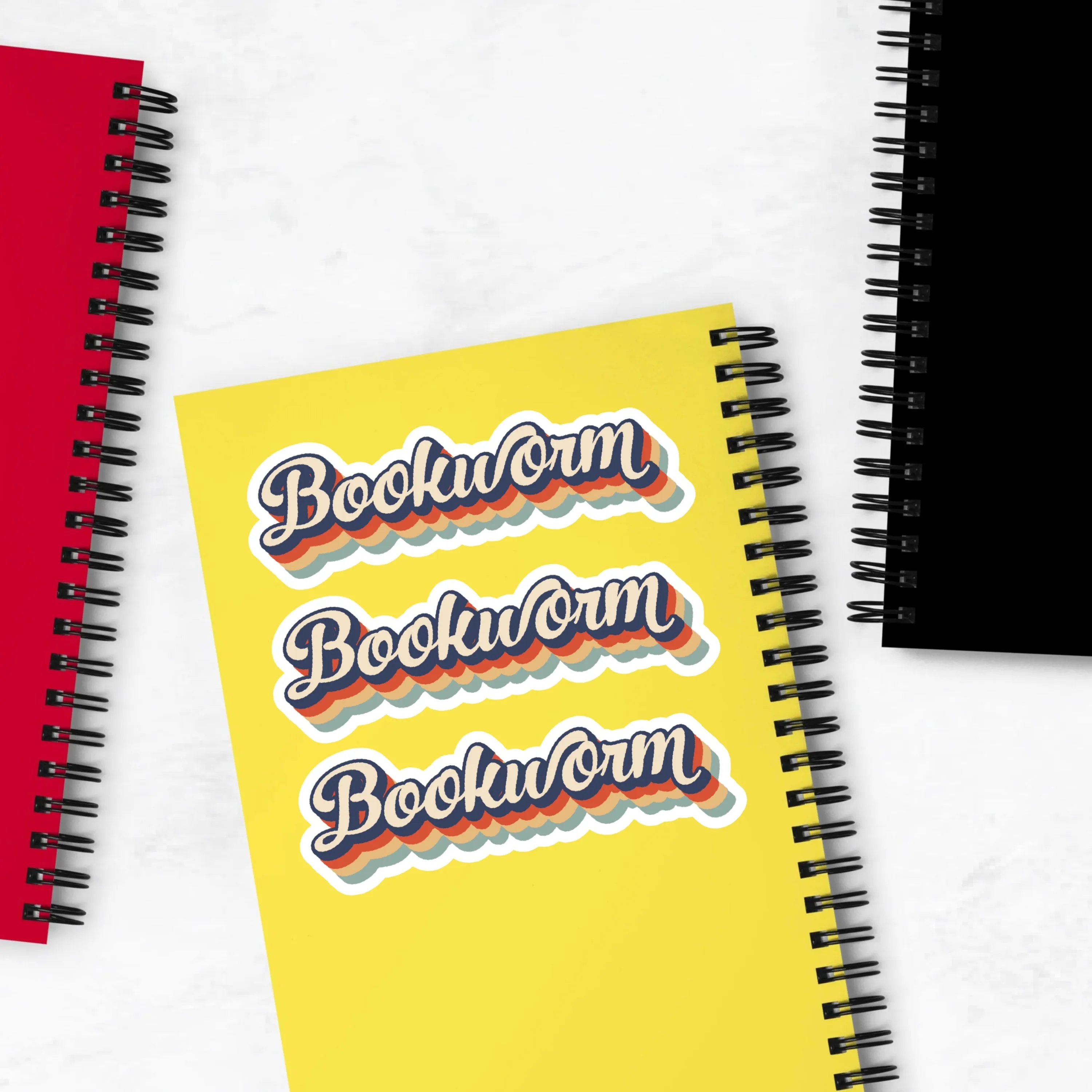 Retro Bookworm Book Lover Kiss-Cut Stickers | Book Worm Gifts