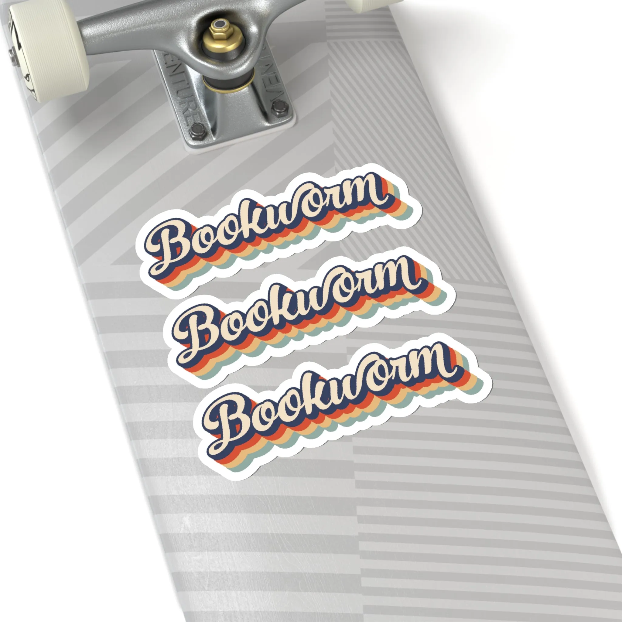 Retro Bookworm Book Lover Kiss-Cut Stickers | Book Worm Gifts