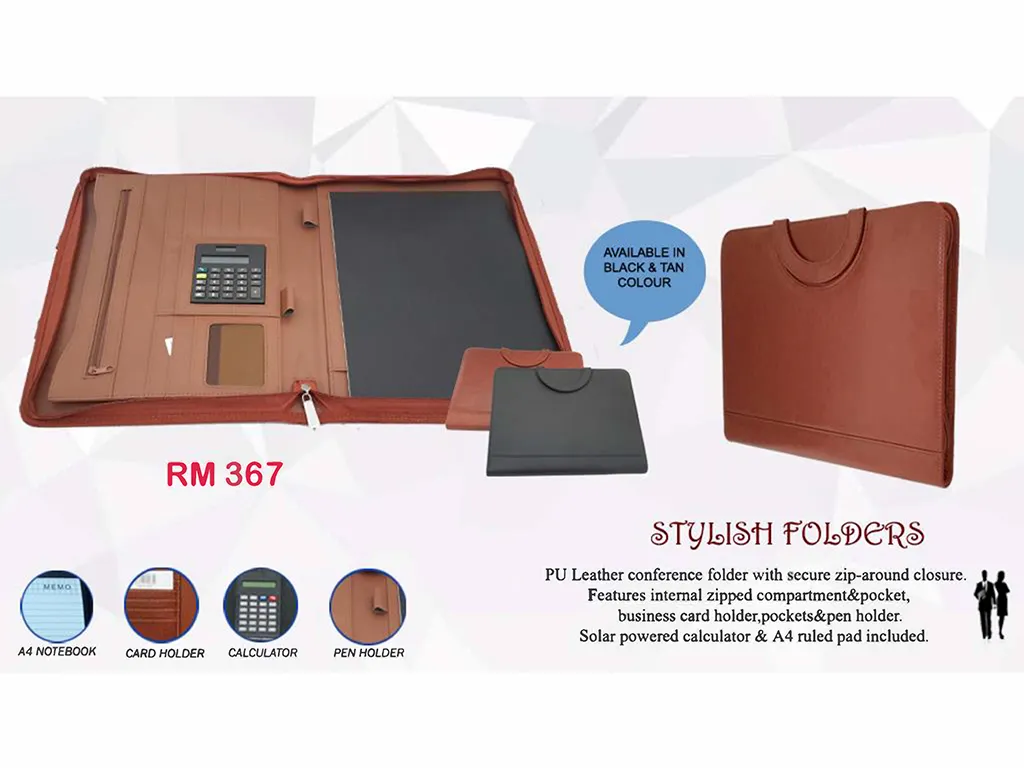 RM-367 - PU Leather folder with Handle