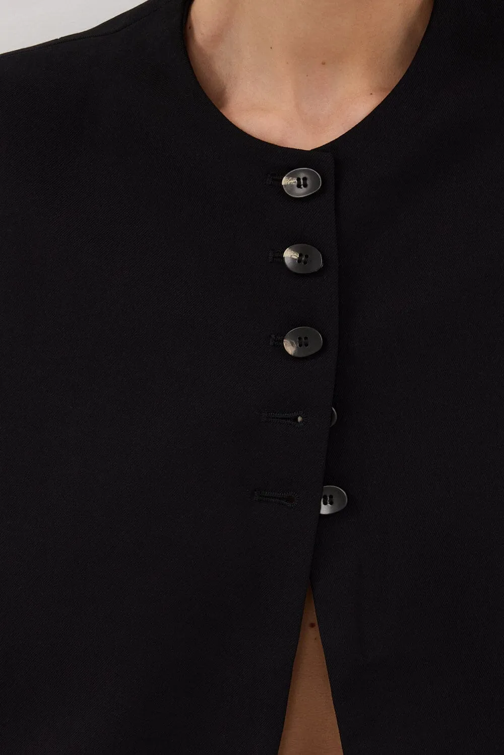 RYAN BLACK CROPPED BLAZER