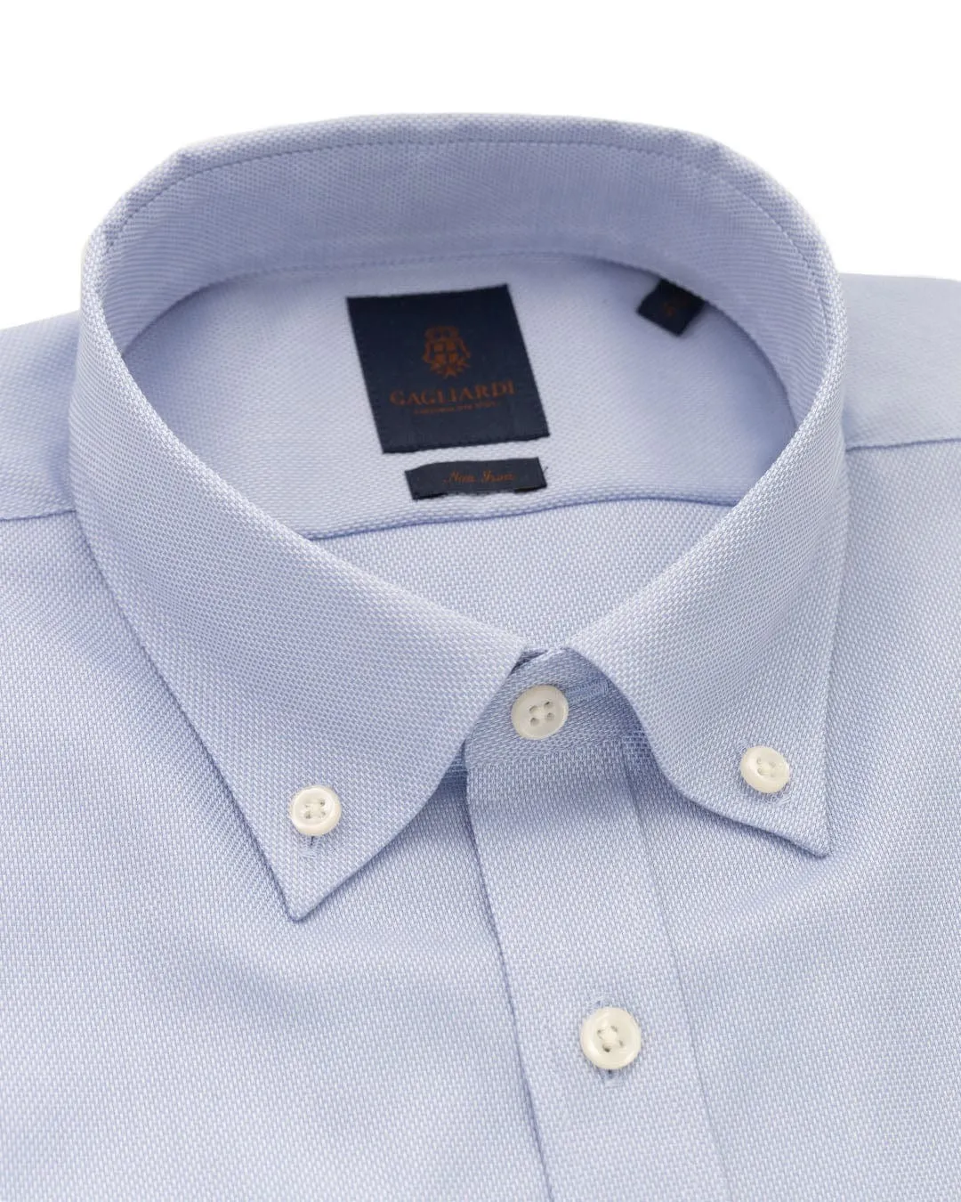 Sky Basketweave And Button-down Non-iron Shirt