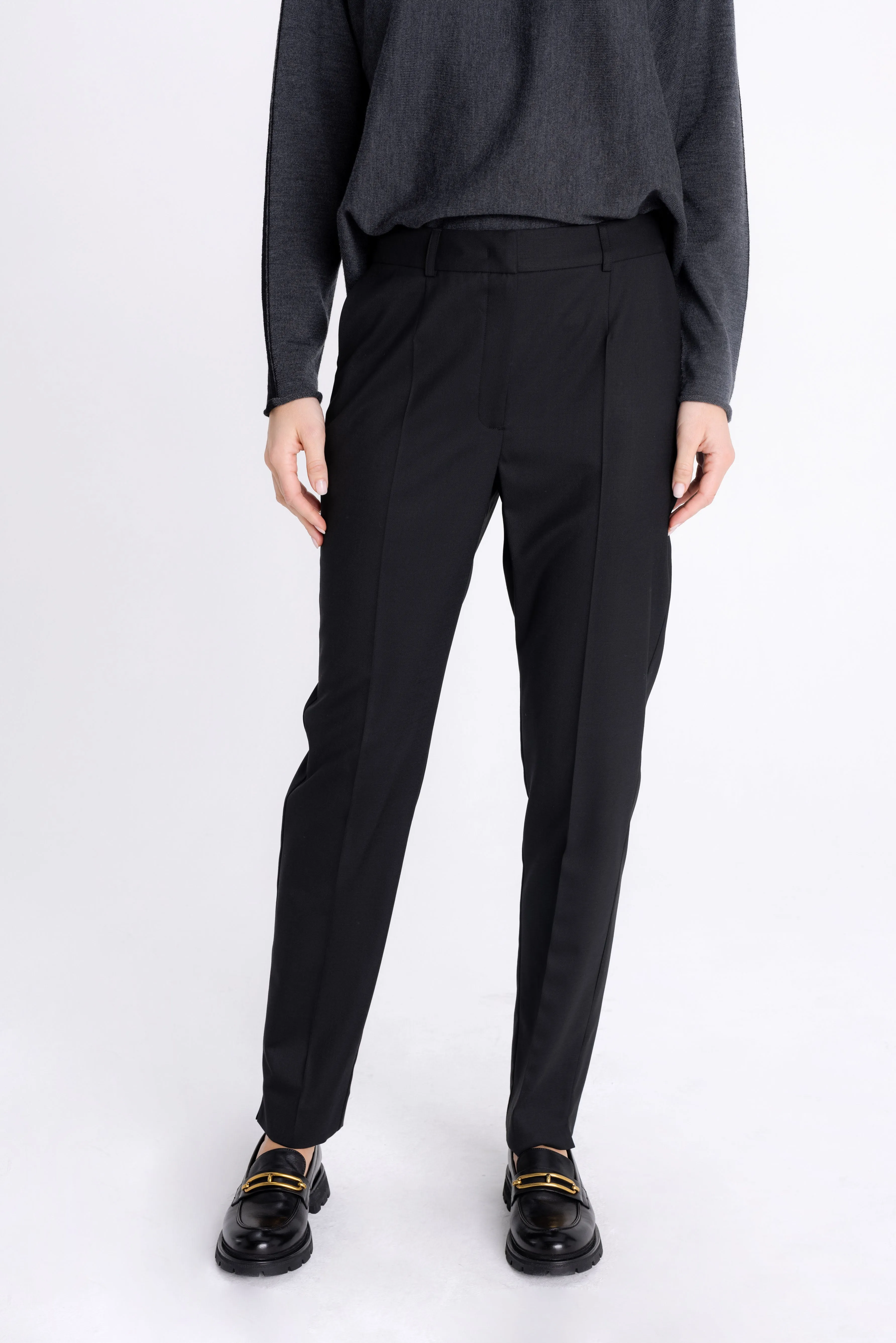 SLIM FIT BLACK TROUSERS