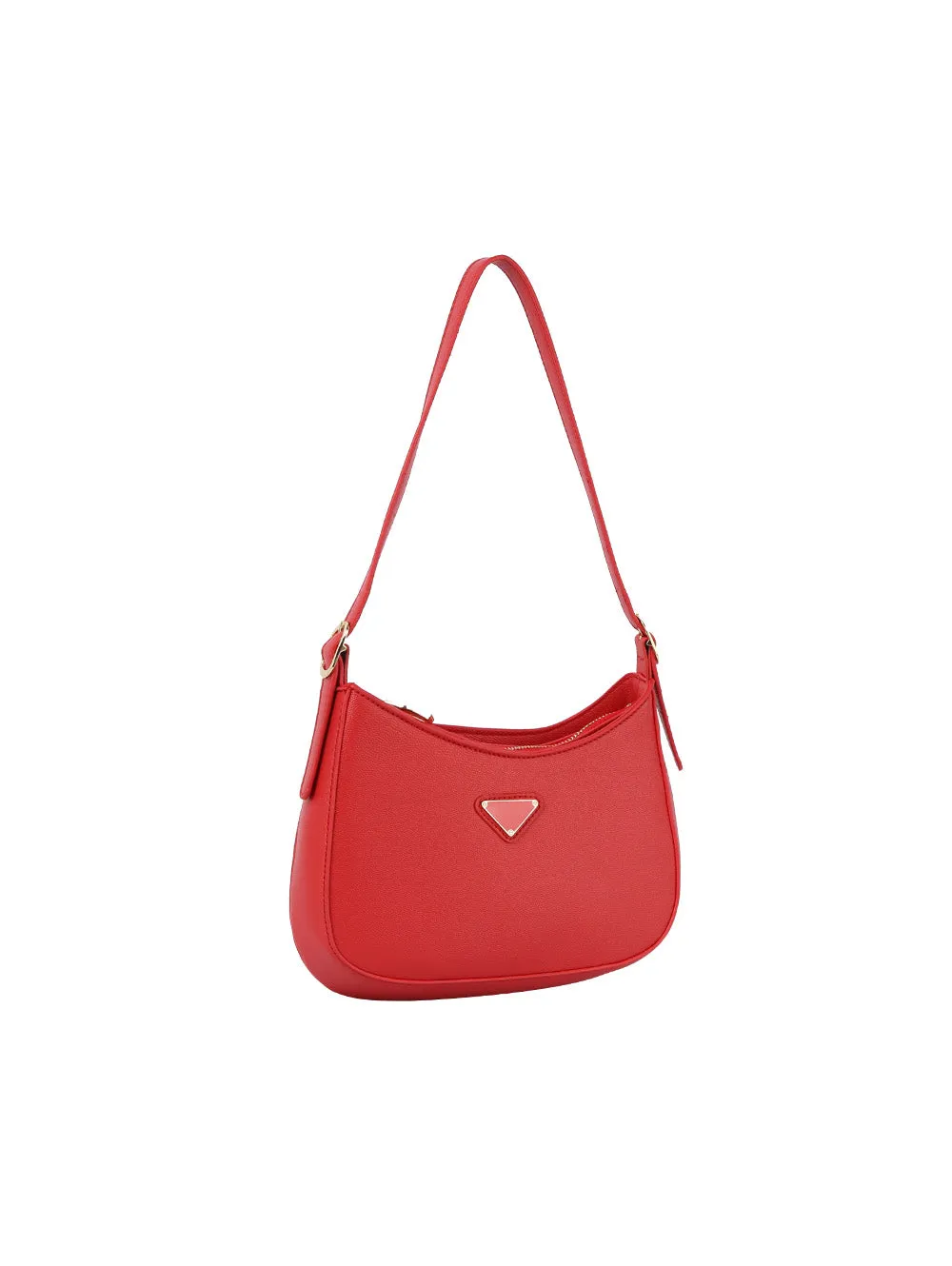 Structured half moon shoulder bag