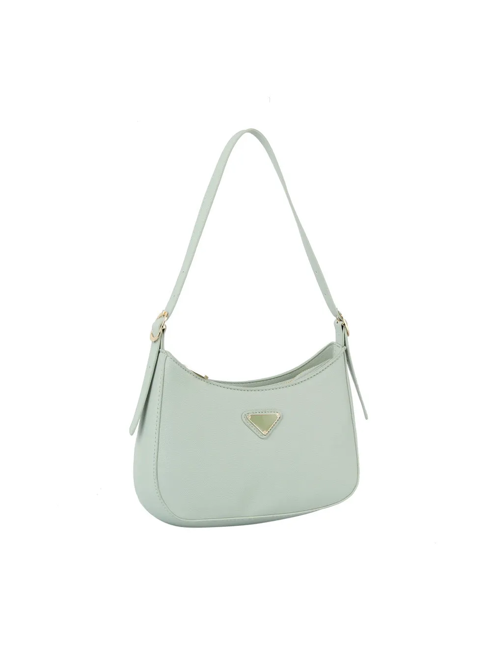 Structured half moon shoulder bag