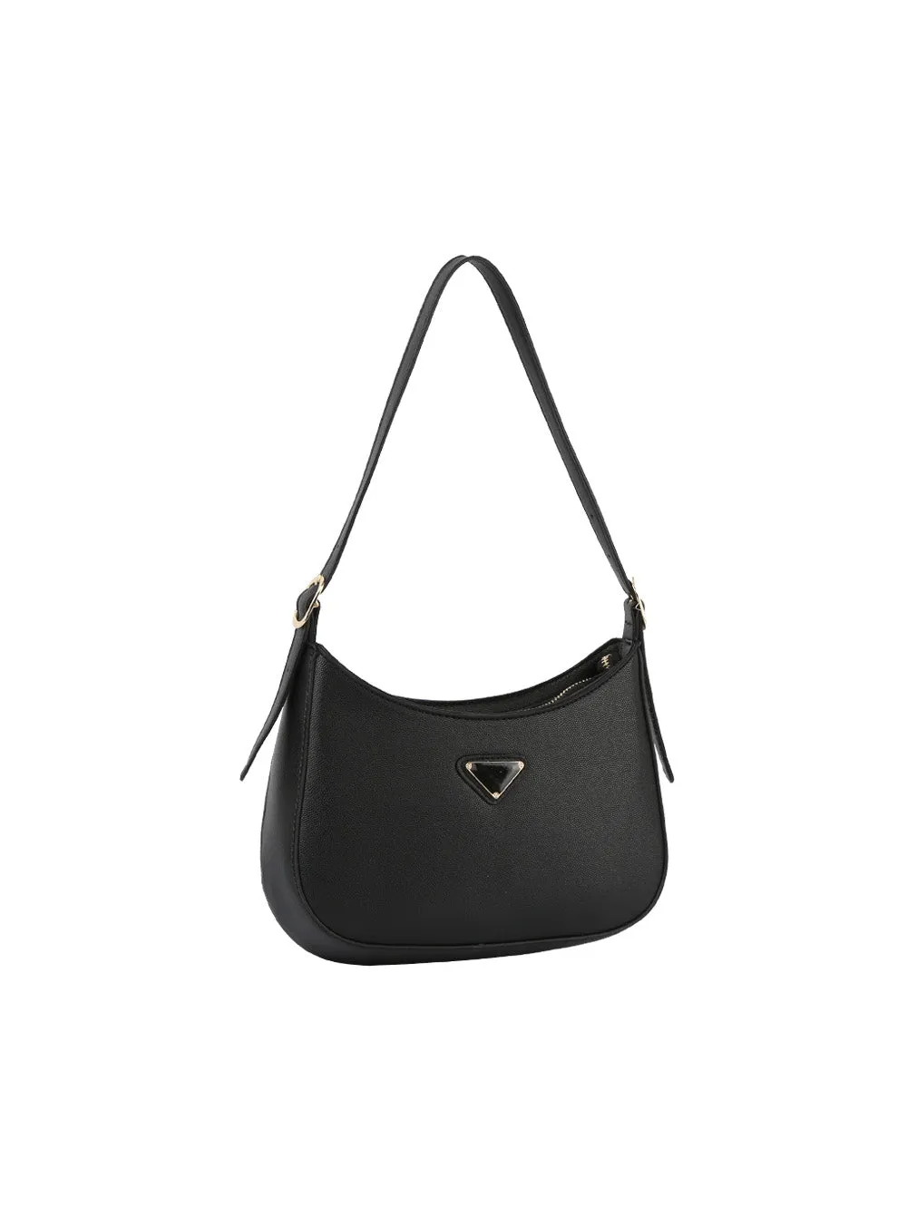 Structured half moon shoulder bag