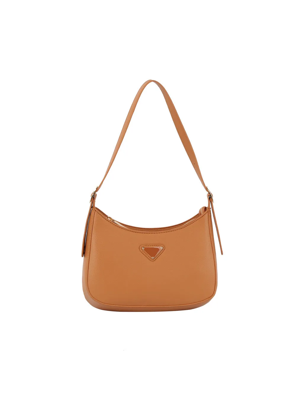 Structured half moon shoulder bag