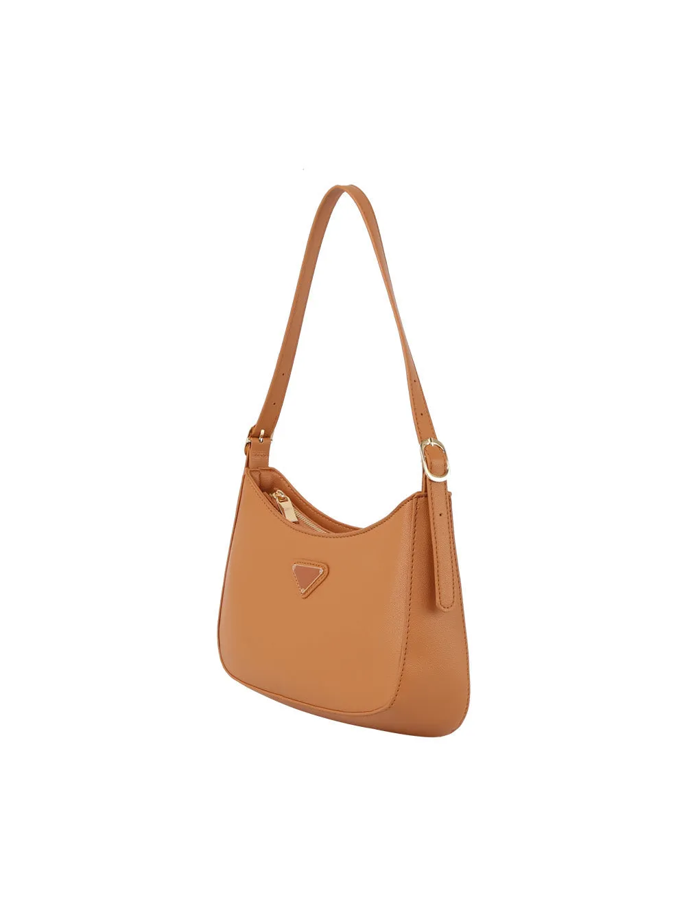 Structured half moon shoulder bag