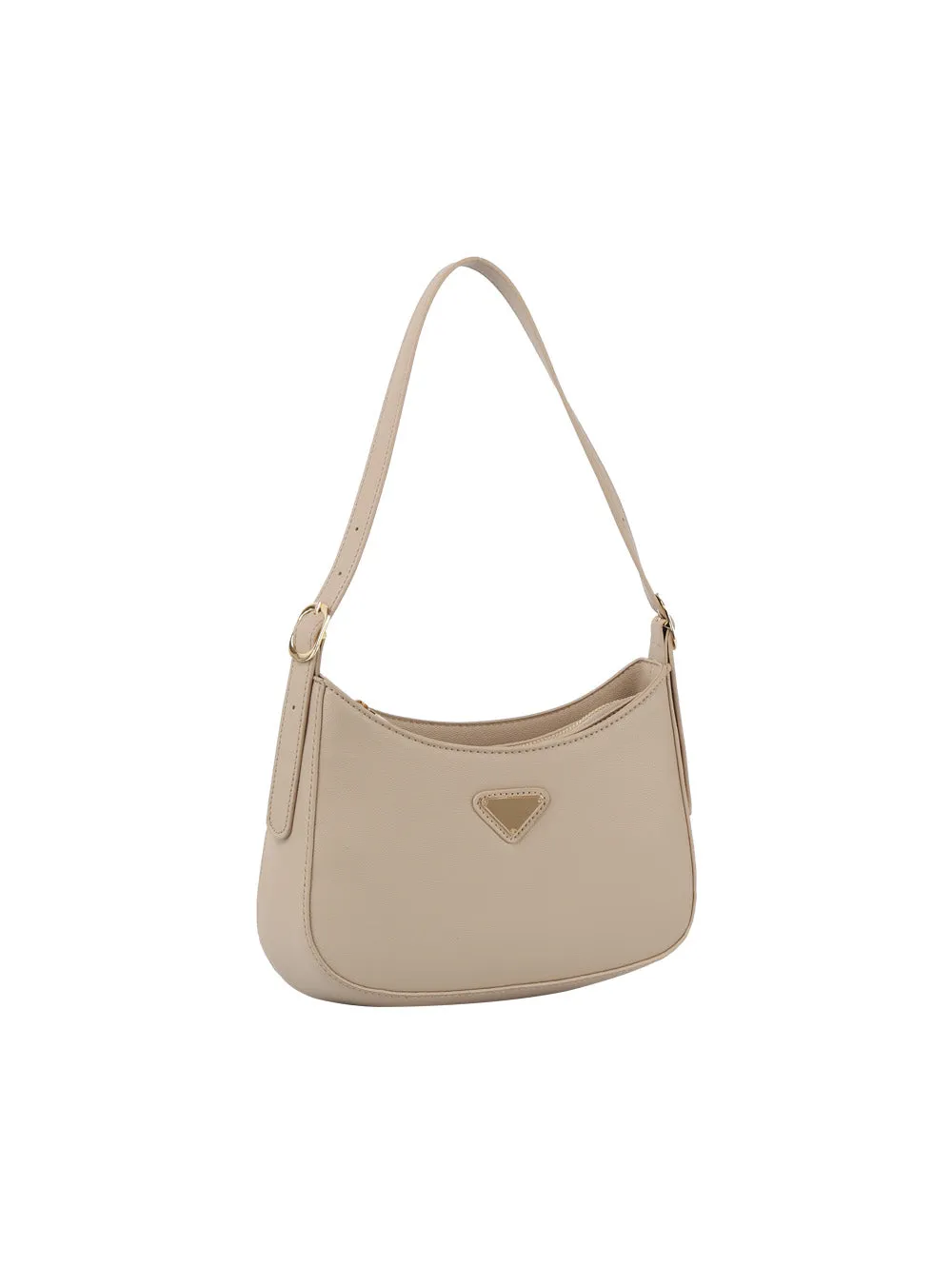 Structured half moon shoulder bag