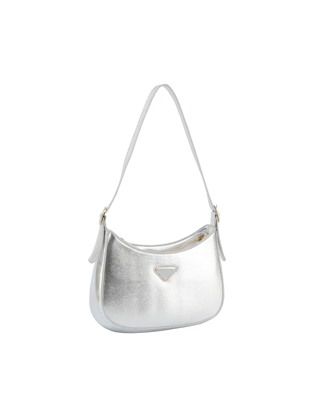 Structured half moon shoulder bag