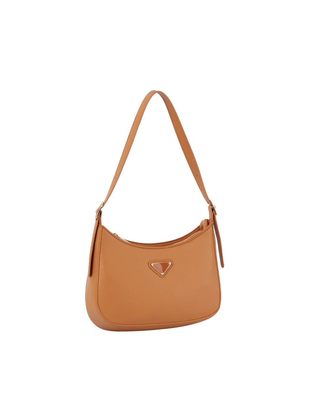 Structured half moon shoulder bag
