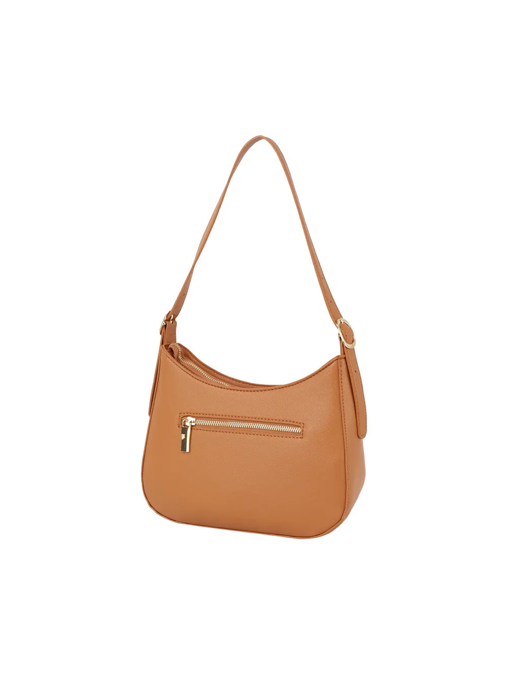 Structured half moon shoulder bag