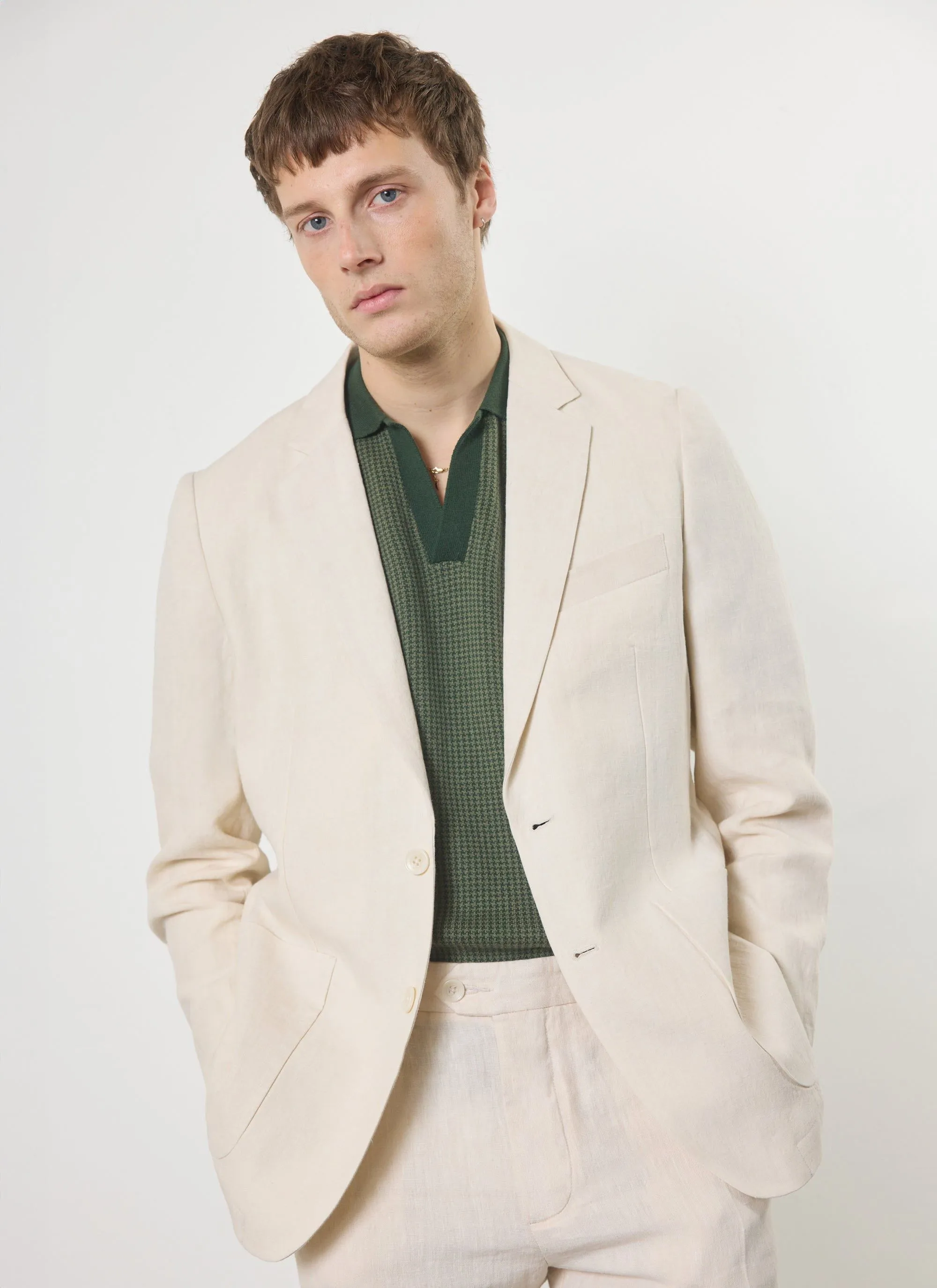 Tailored Linen Blazer | Stone