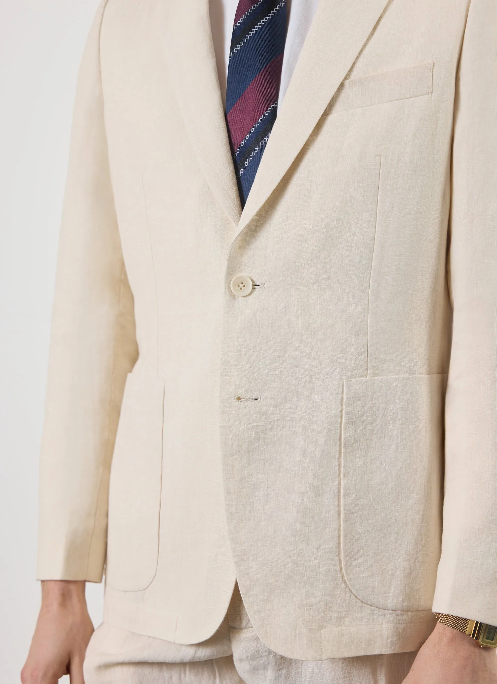 Tailored Linen Blazer | Stone
