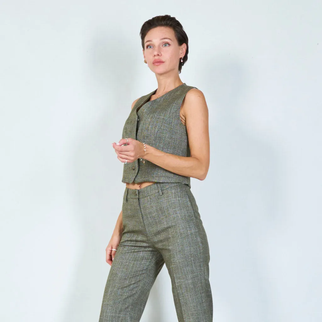 Textured tailored vest with button detail wholesale