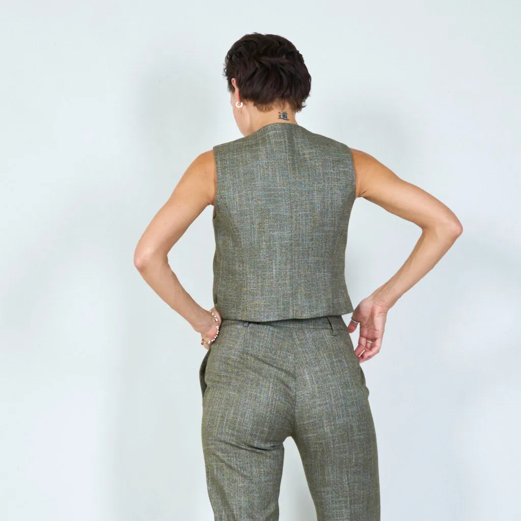 Textured tailored vest with button detail wholesale