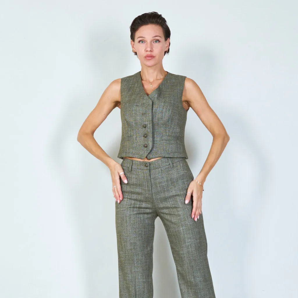 Textured tailored vest with button detail wholesale