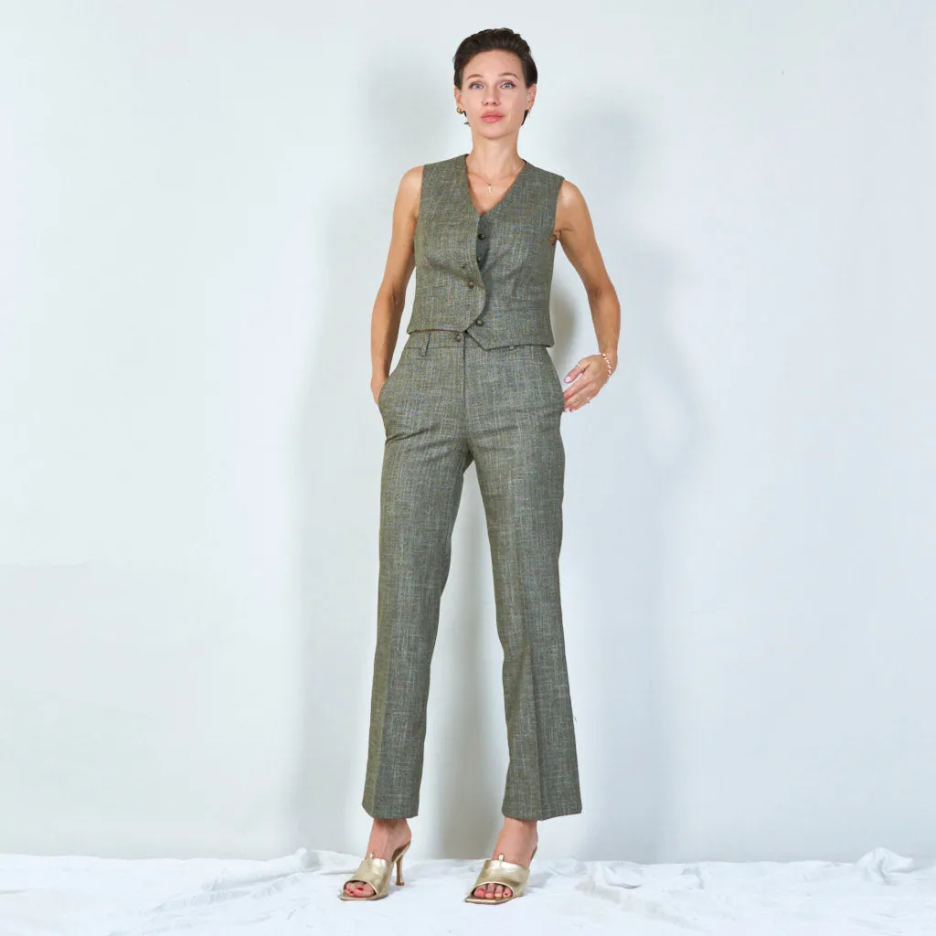 Textured tailored vest with button detail wholesale