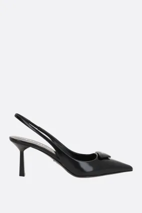 Triangle-Logo Slingback Pumps