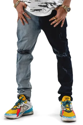 Two Tone Slim Fit Jeans - Men