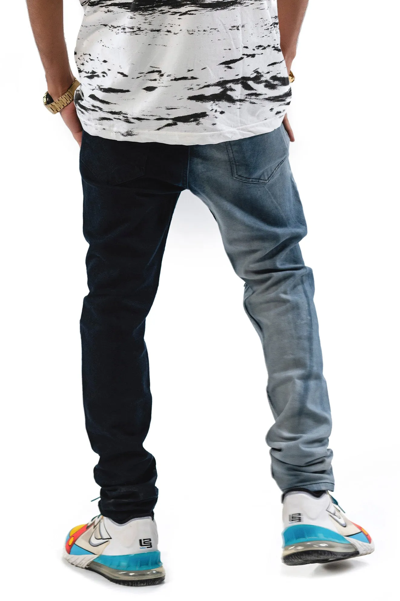 Two Tone Slim Fit Jeans - Men