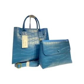 Vernika Structured Croc-Embossed Handbag Set